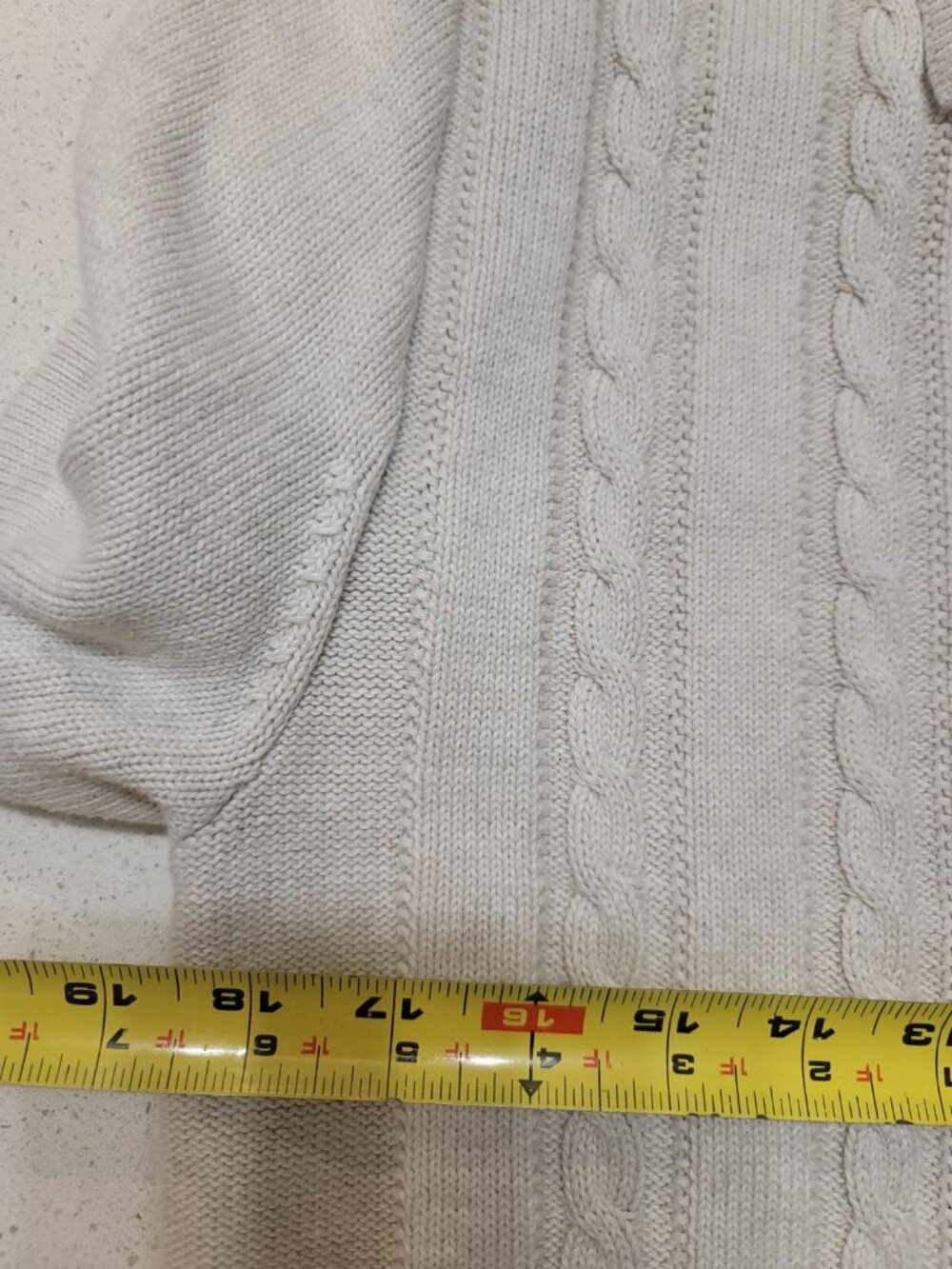 Knit For J. Crew Cotton Beige Sweater With A Collar Front Buttons Size Medium - Picture 6 of 6